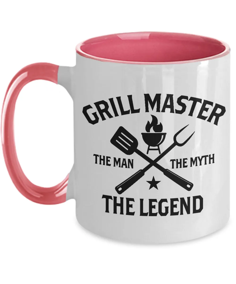 Grill Master The Man The Myth The Legend Two-Tone Mug Coffee Cup Funny Gift