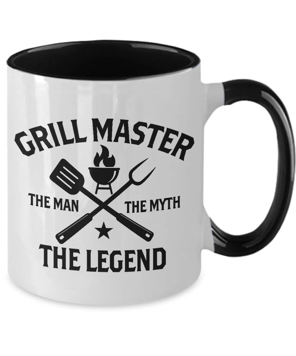 Grill Master The Man The Myth The Legend Two-Tone Mug Coffee Cup Funny Gift