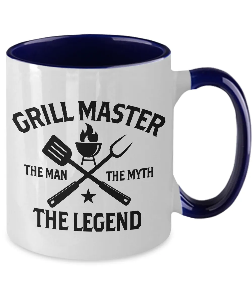 Grill Master The Man The Myth The Legend Two-Tone Mug Coffee Cup Funny Gift