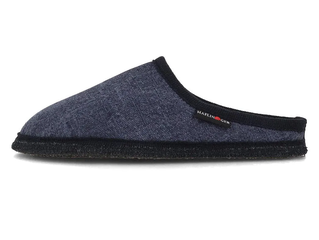 HAFLINGER Women Men Cotton Slippers 'Cotty Wash', captain blue