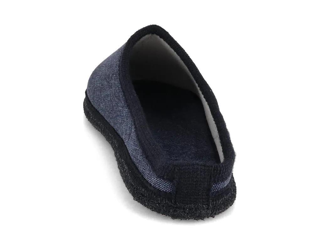 HAFLINGER Women Men Cotton Slippers 'Cotty Wash', captain blue
