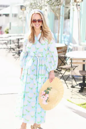 Hydrangea Block Print Brunch Dress