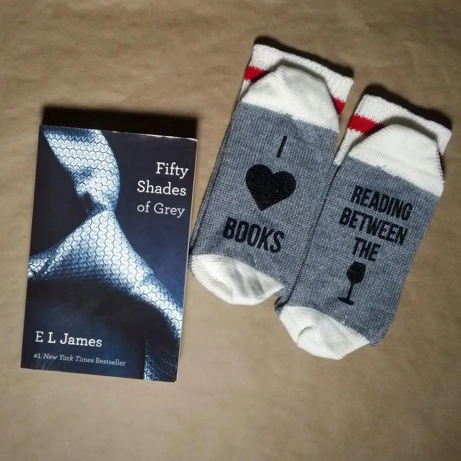 I Heart Books Reading Between the Wines Merino Wool Socks