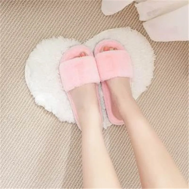 indoor home lovers cotton drag floor plush slippers female slip-resistant