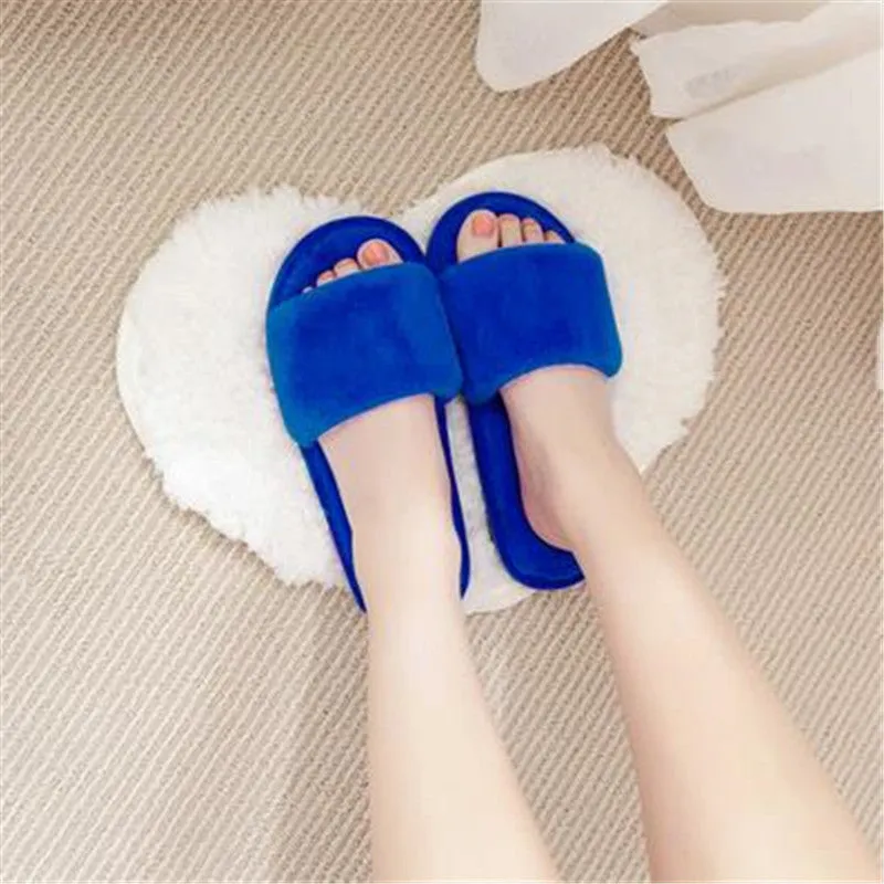 indoor home lovers cotton drag floor plush slippers female slip-resistant