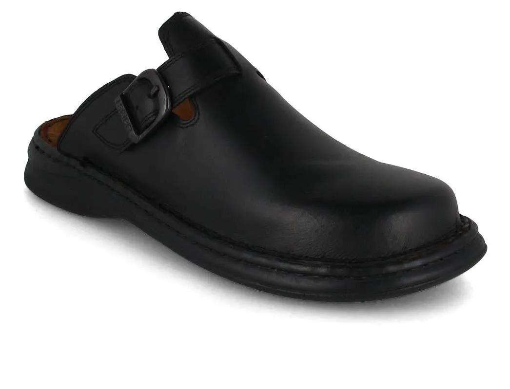 J. Seibel Men Leather Slippers Width G 'Madrid' , black