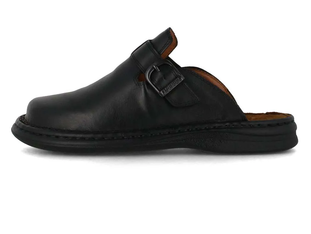 J. Seibel Men Leather Slippers Width G 'Madrid' , black