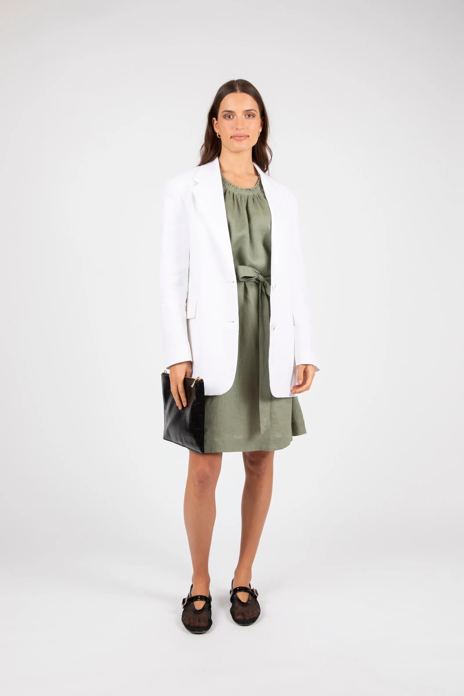 Jet Set Linen Dress - Olive