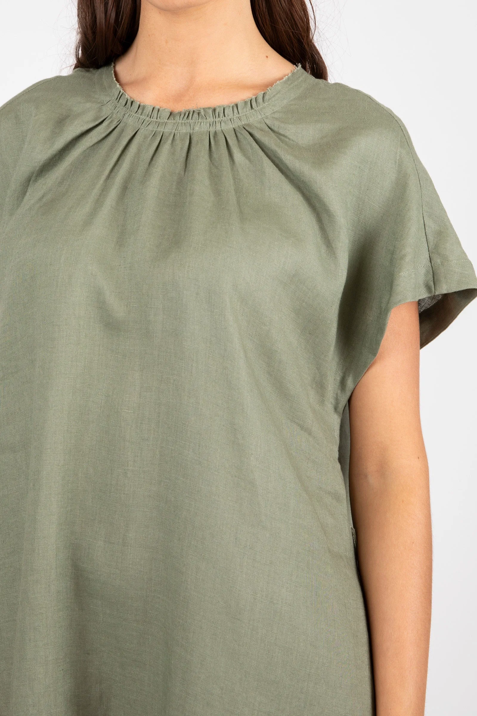 Jet Set Linen Dress - Olive