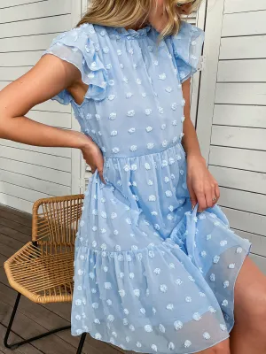 Jimena Swiss Dot Mini Dress - Blue