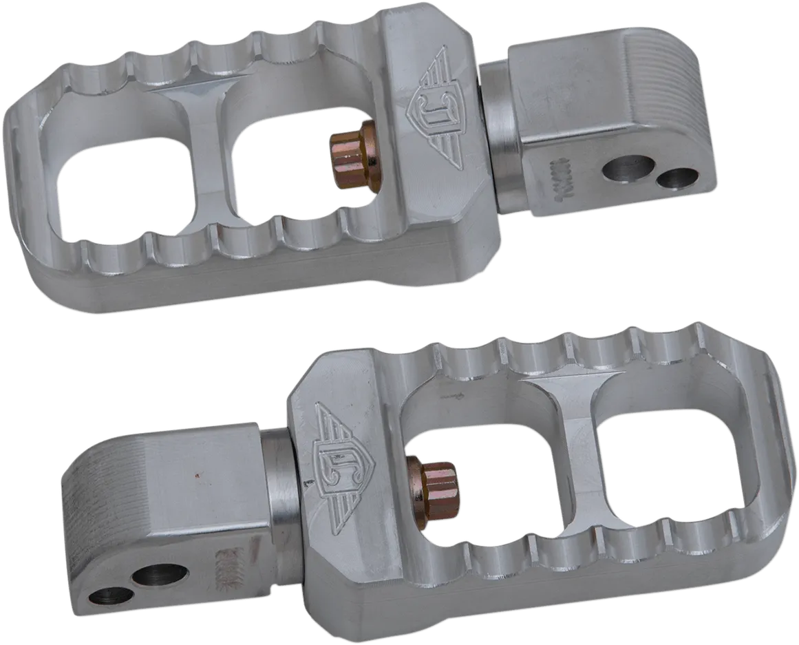 Joker Machine 08-642-7 Adjustable Serrated Long Footpegs - Raw Aluminum