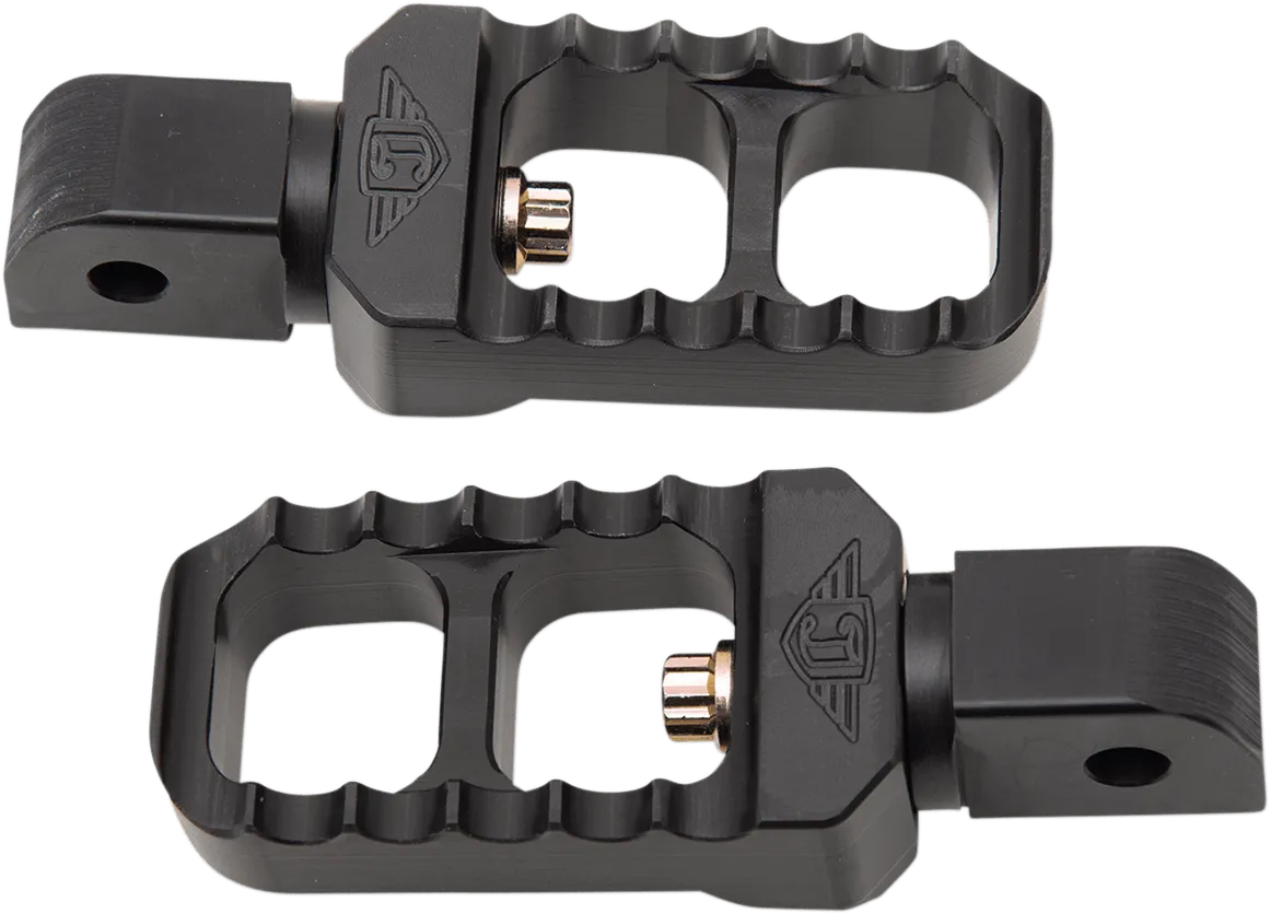 Joker Machine 08-642-7B Adjustable Serrated Long Footpegs - Black Anodized