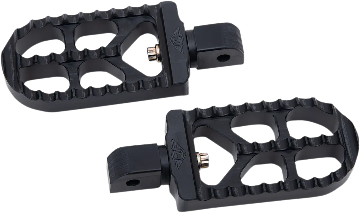 Joker Machine 08-642-7B Adjustable Serrated Long Footpegs - Black Anodized