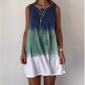 Josie - Gradient Tie Dye Print Mini Dress