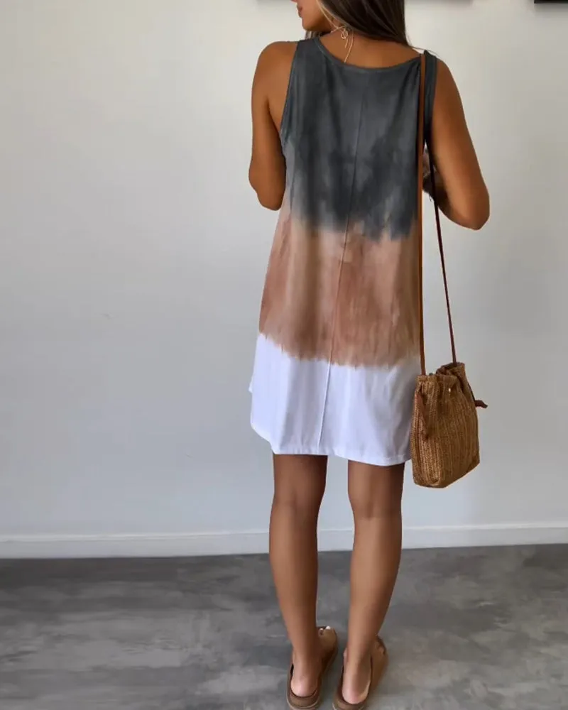 Josie - Gradient Tie Dye Print Mini Dress