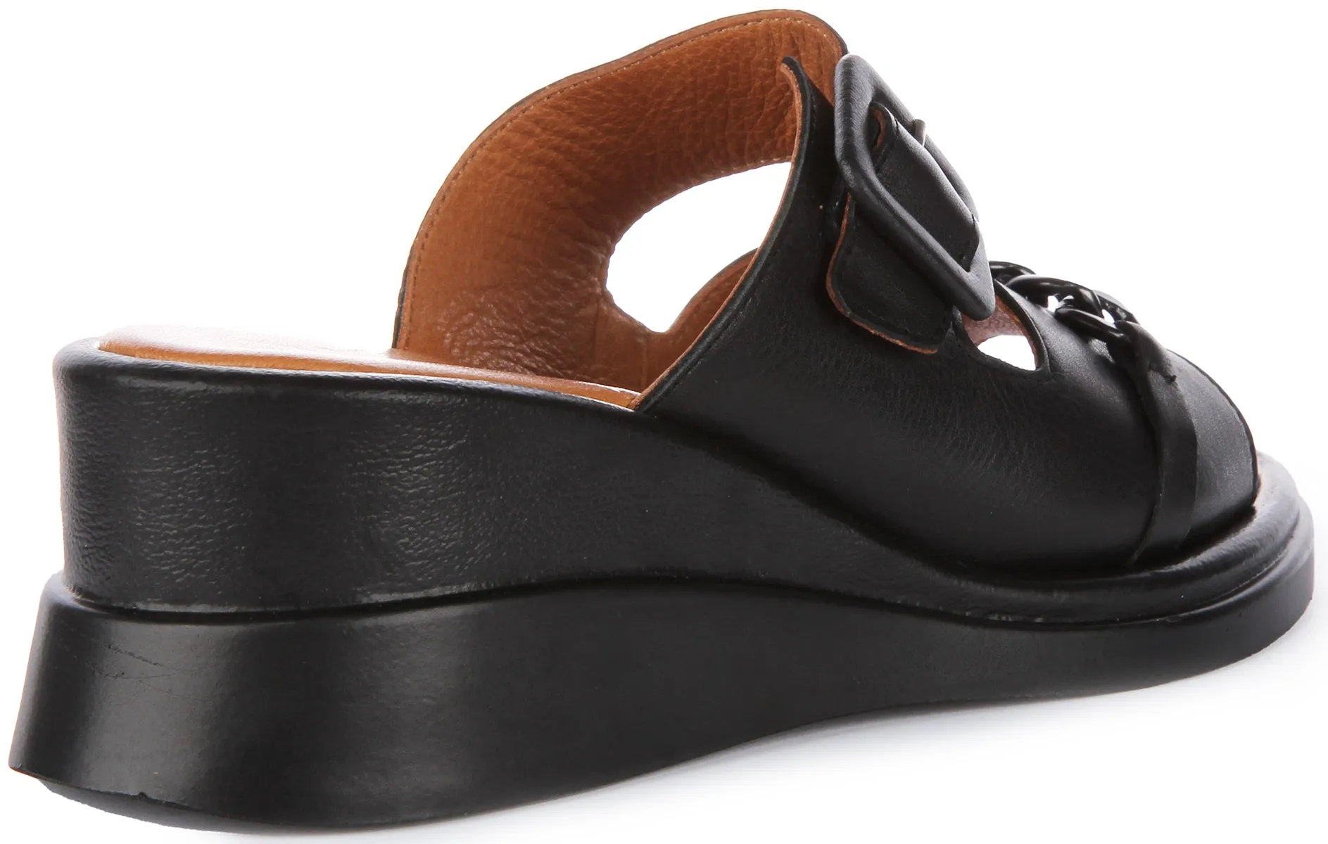 Justinreess England Sami Wedge Sandal In Black For Women | Secret Sale