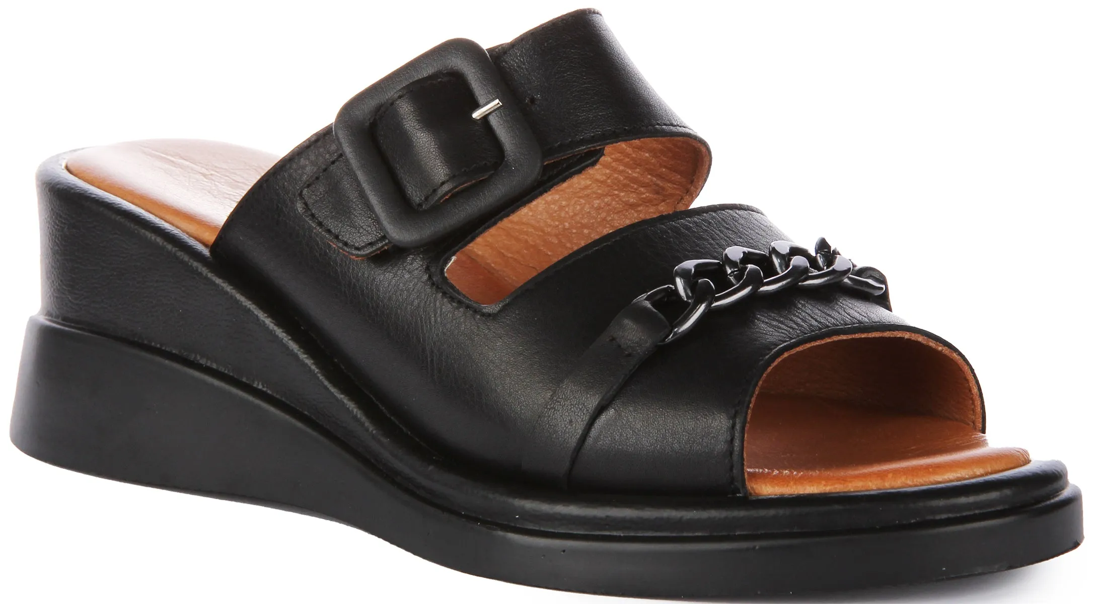 Justinreess England Sami Wedge Sandal In Black For Women | Secret Sale
