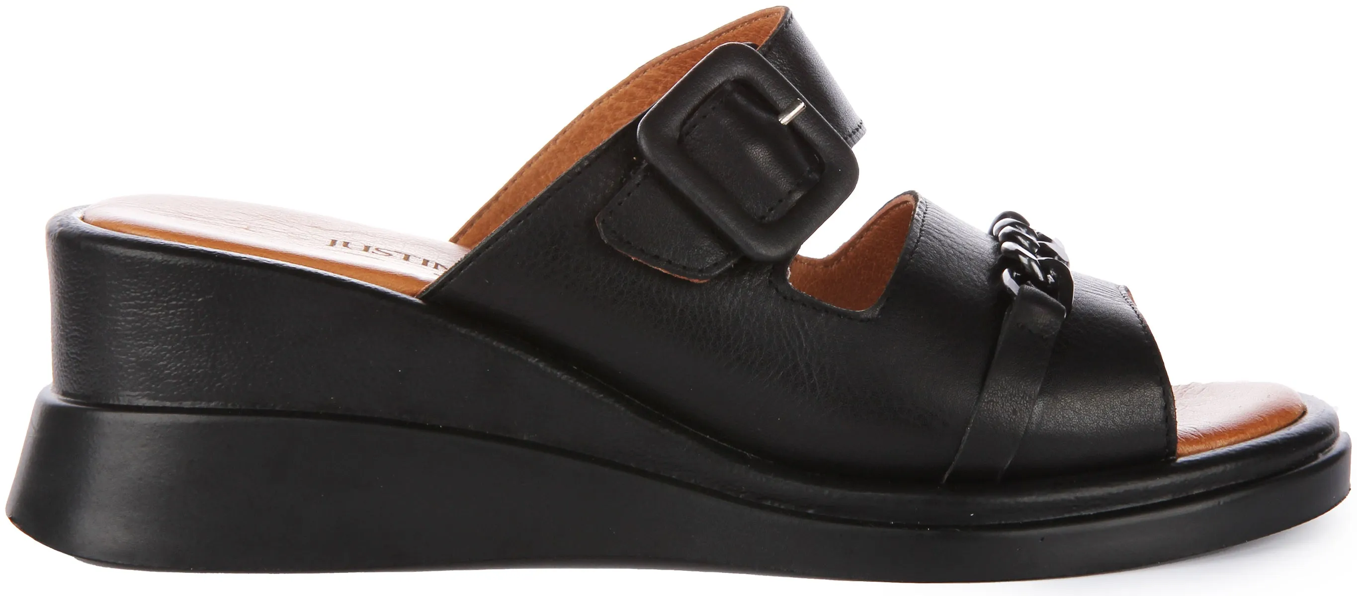 Justinreess England Sami Wedge Sandal In Black For Women | Secret Sale