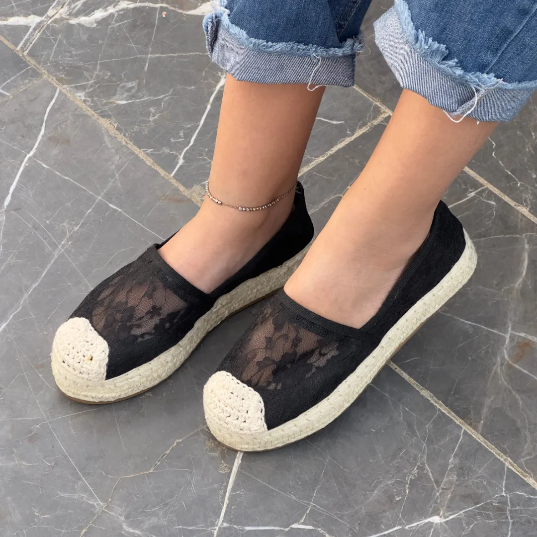 Lace Whisper Slipons