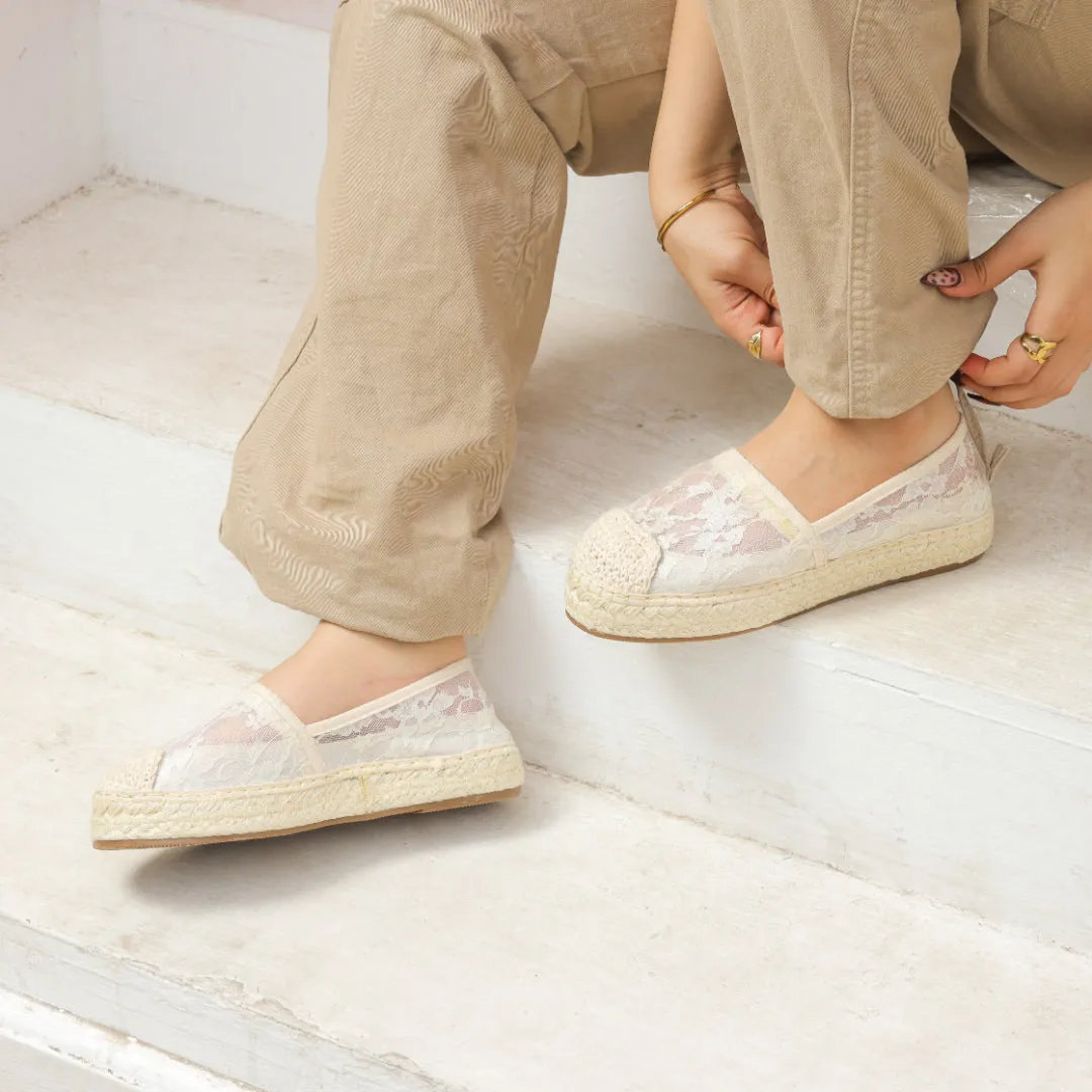 Lace Whisper Slipons