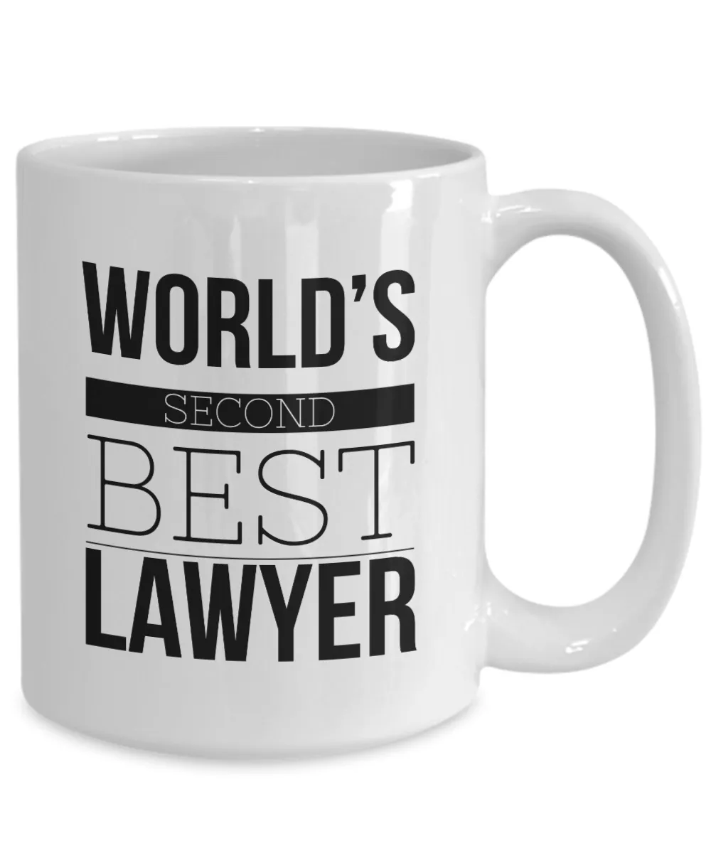 Lawyer  Coffee Mug - World's Second Best Lawyer Funny Ceramic Coffee Cup