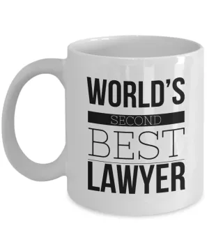 Lawyer  Coffee Mug - World's Second Best Lawyer Funny Ceramic Coffee Cup