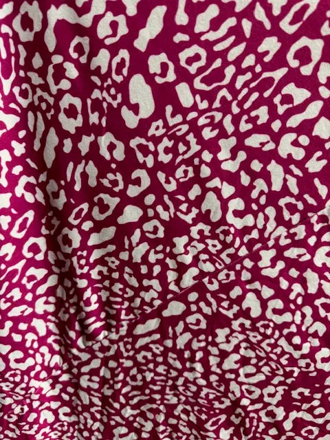 Leopard Print Sleeveless Maxi Dress with Pockets Fuchsia