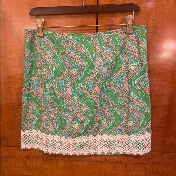 💗🐊Lilly Pulitzer Chomp Chomp Skirt 6 EUC 💗🐊