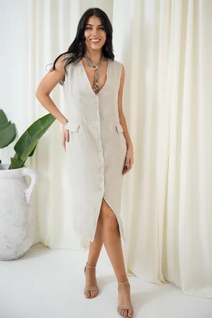 Lina Midi Dress | Beige