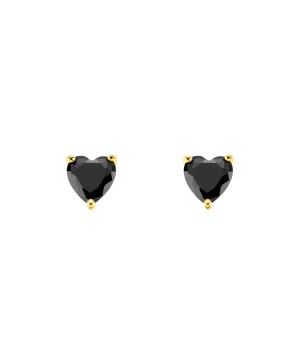 Luv Earrings Black 18ct Gold Plated