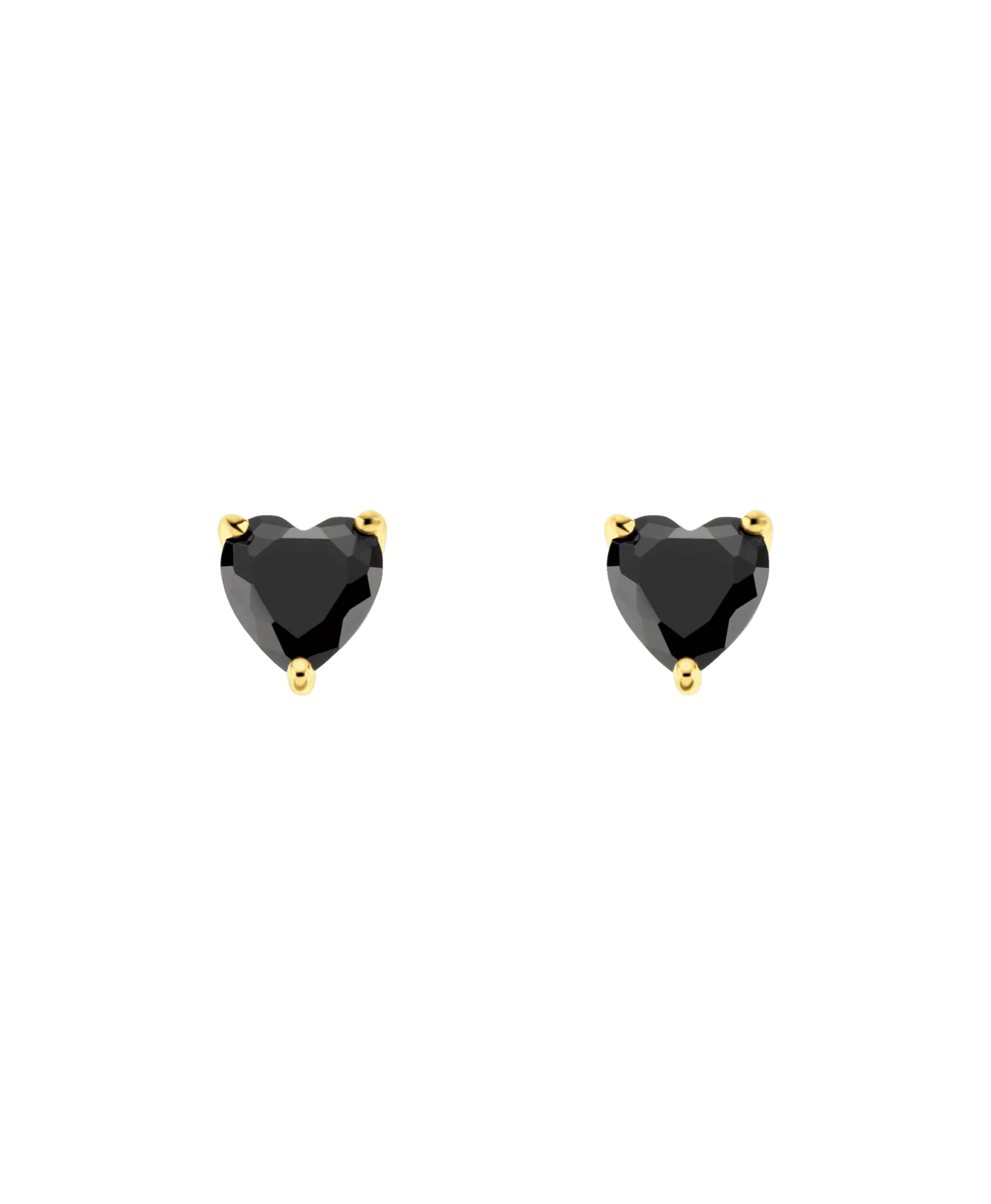 Luv Earrings Black 18ct Gold Plated