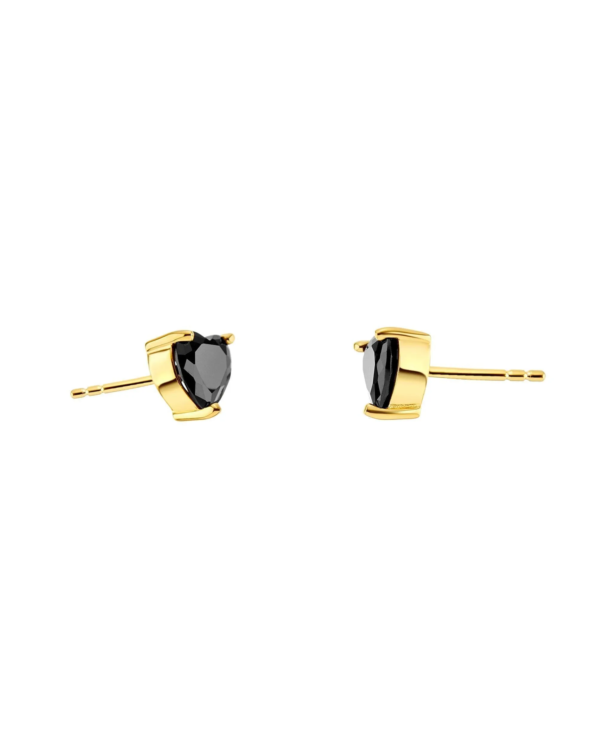 Luv Earrings Black 18ct Gold Plated