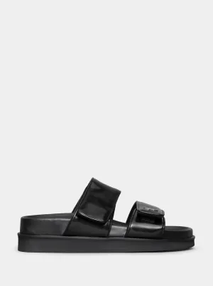 MASTER BLACK PATENT SLIPPERS