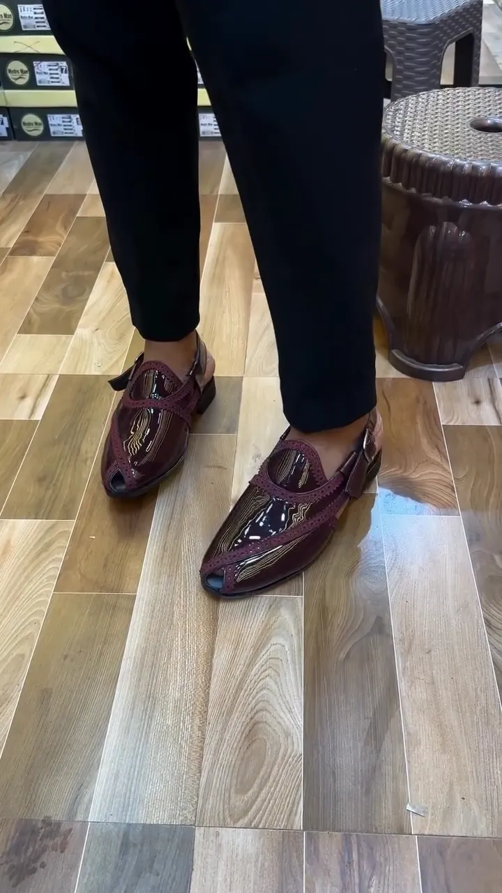 Men's Burgundy Leather Moccasin Shoes