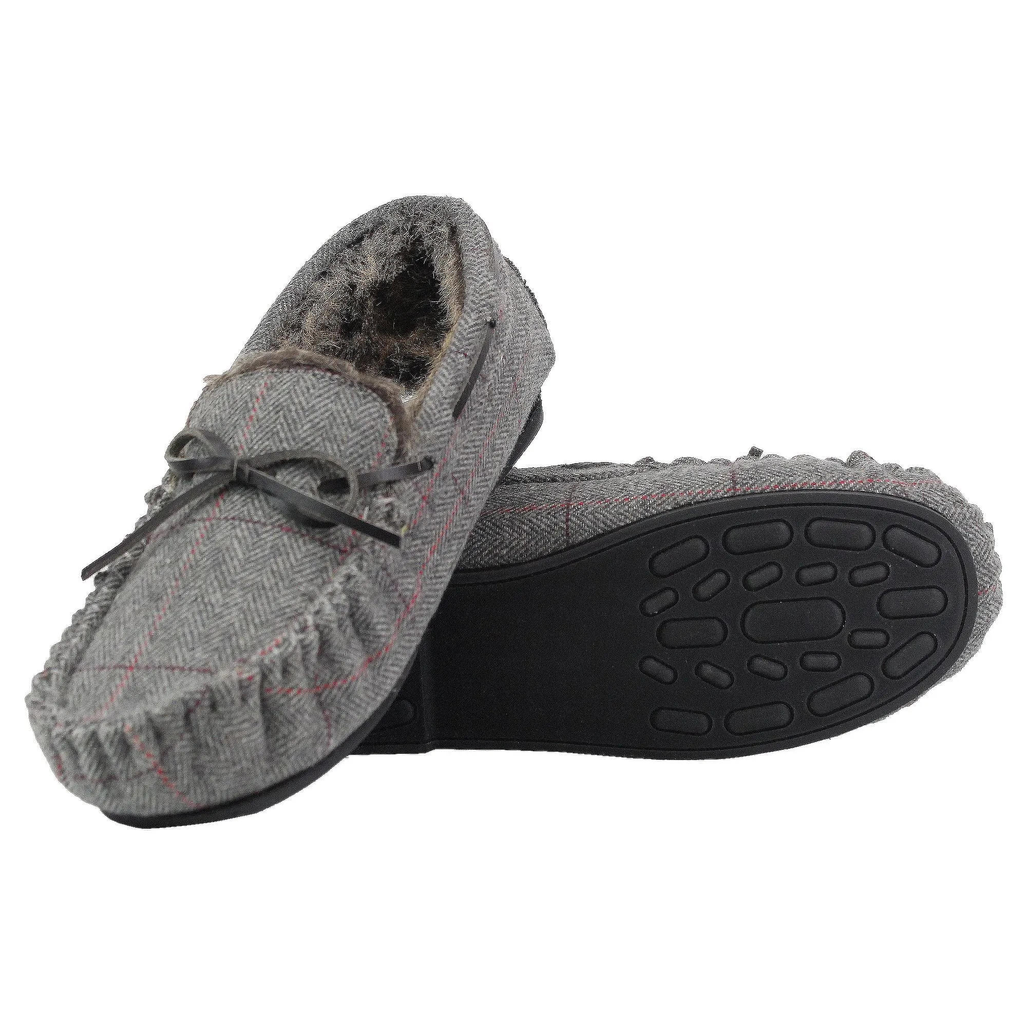 Mens Moccasin Slippers with Memory Foam