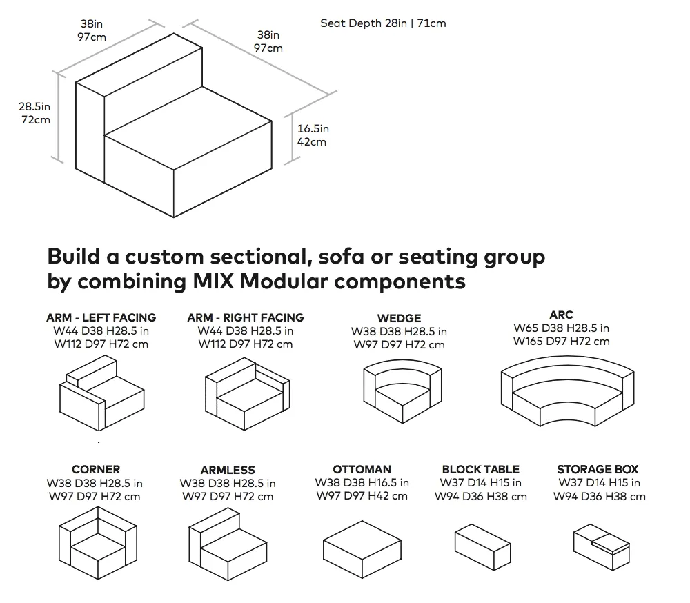 Mix Modular Armless Chair