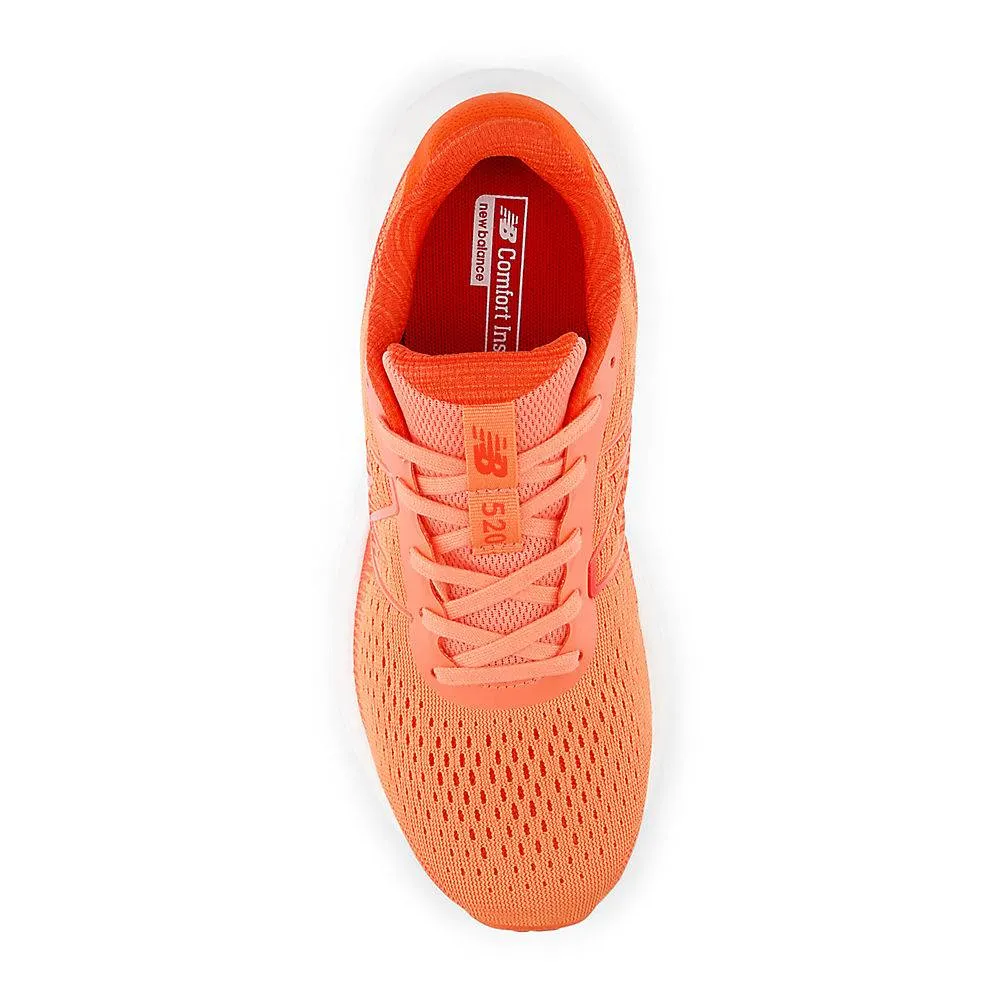 New Balance 520v8 (Womens) - Gulf red with linen and silver metallic