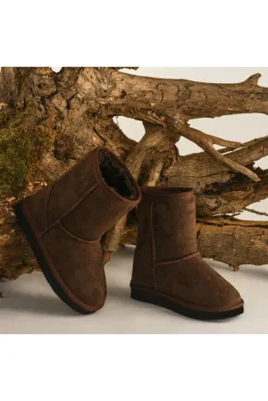 New Little Girls Dark Brown Suede Boot By Jack and Jill Sz 2