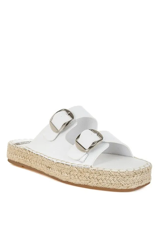 Palala Genuine Soft Leather Square Toe Espadrilles