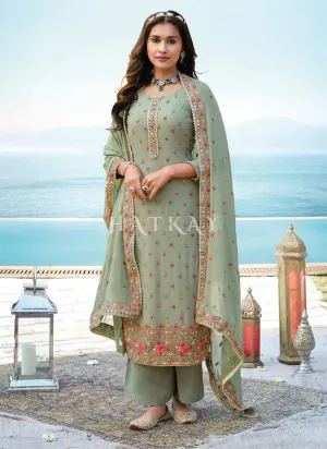 Pale Green Pakistani Pant Suit
