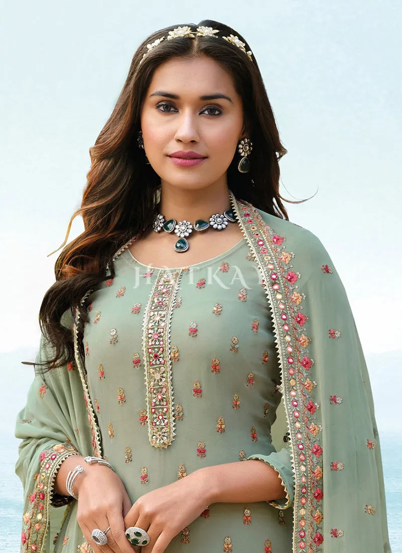 Pale Green Pakistani Pant Suit