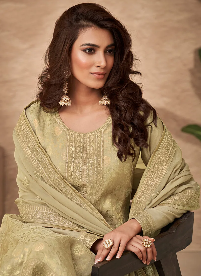 Pastel Green Sequence Embroidery Salwar Kameez