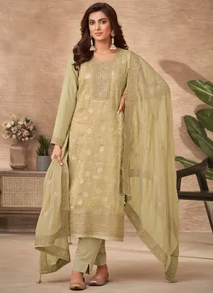 Pastel Green Sequence Embroidery Salwar Kameez
