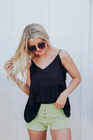 Penelope Tiered Black Cami