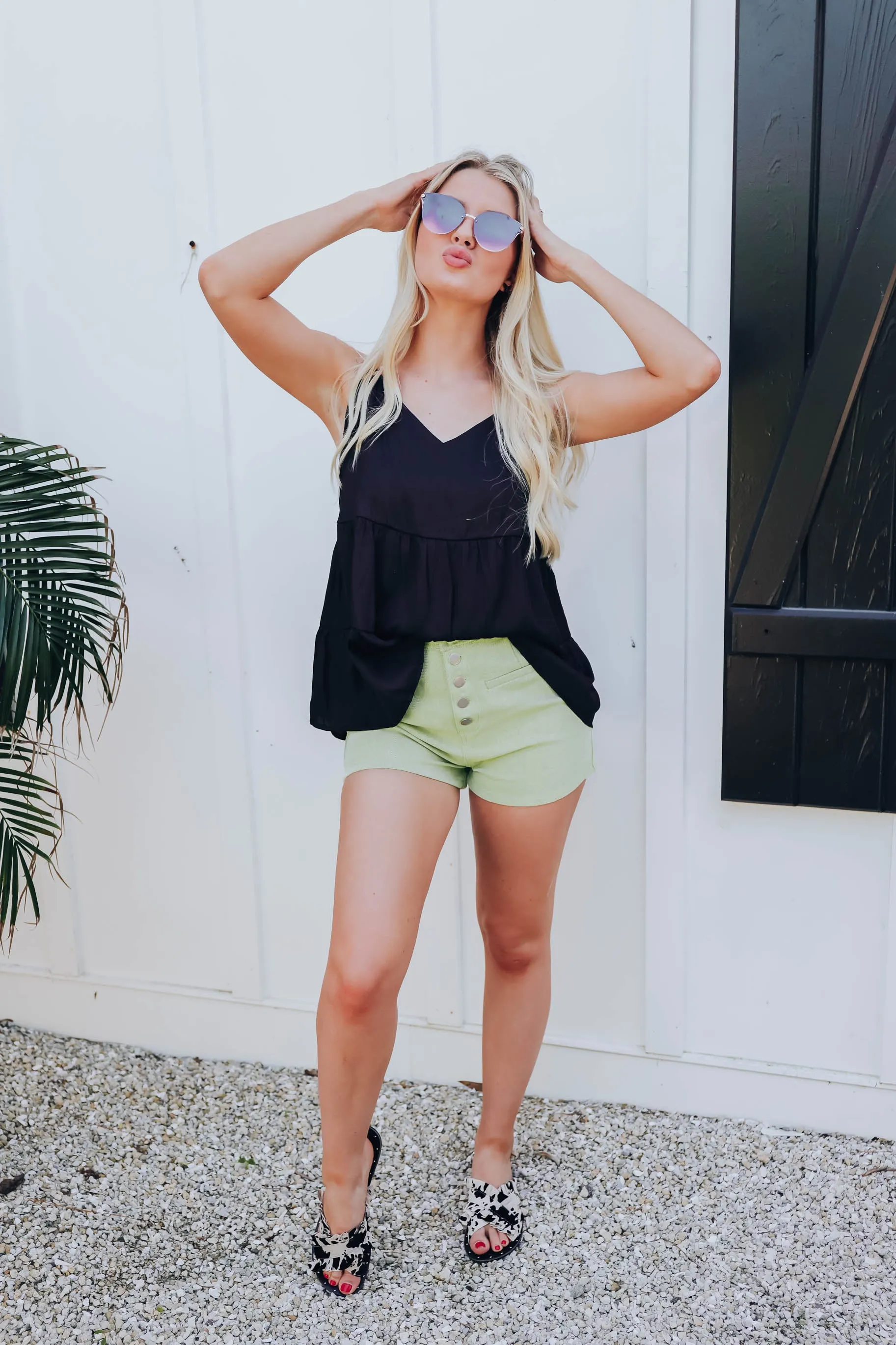 Penelope Tiered Black Cami