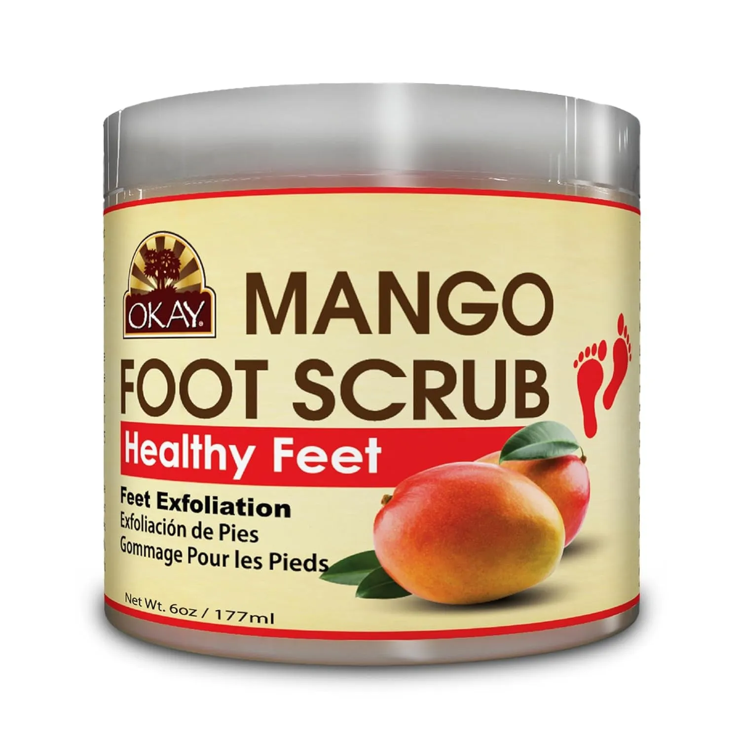 Peppermint Foot Scrub - Exfoliating Foot Scrub, Foot Exfoliator, Great for Cracked Heels, Pedicures, Dead Skin Remover, Exfoliant for Calluses, Moisturizer for Dry Skin - 6 Oz (Pack of 1)