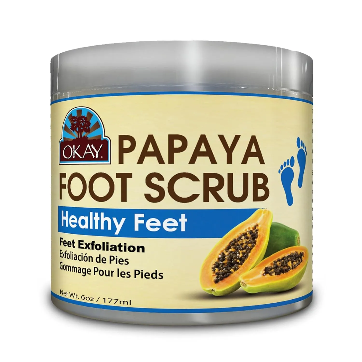 Peppermint Foot Scrub - Exfoliating Foot Scrub, Foot Exfoliator, Great for Cracked Heels, Pedicures, Dead Skin Remover, Exfoliant for Calluses, Moisturizer for Dry Skin - 6 Oz (Pack of 1)