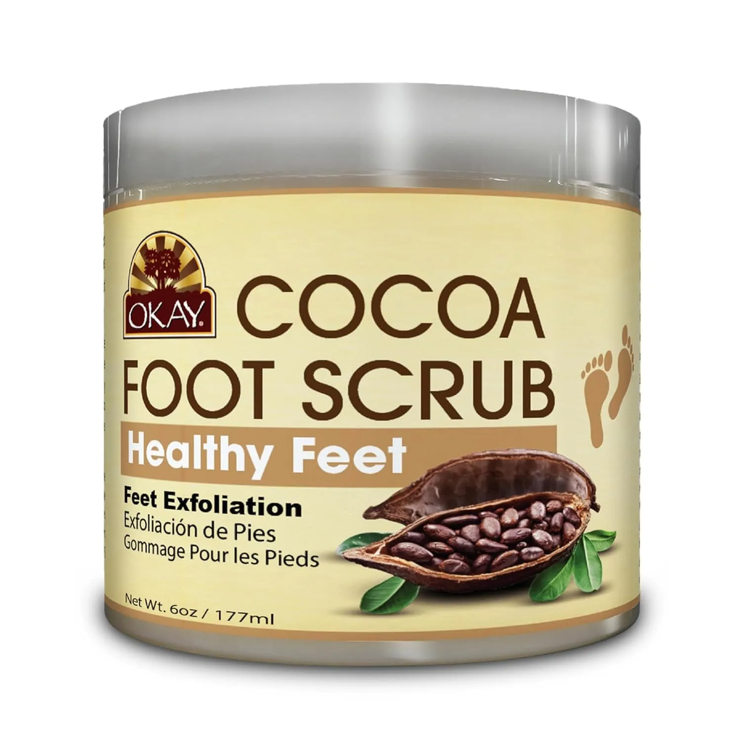 Peppermint Foot Scrub - Exfoliating Foot Scrub, Foot Exfoliator, Great for Cracked Heels, Pedicures, Dead Skin Remover, Exfoliant for Calluses, Moisturizer for Dry Skin - 6 Oz (Pack of 1)