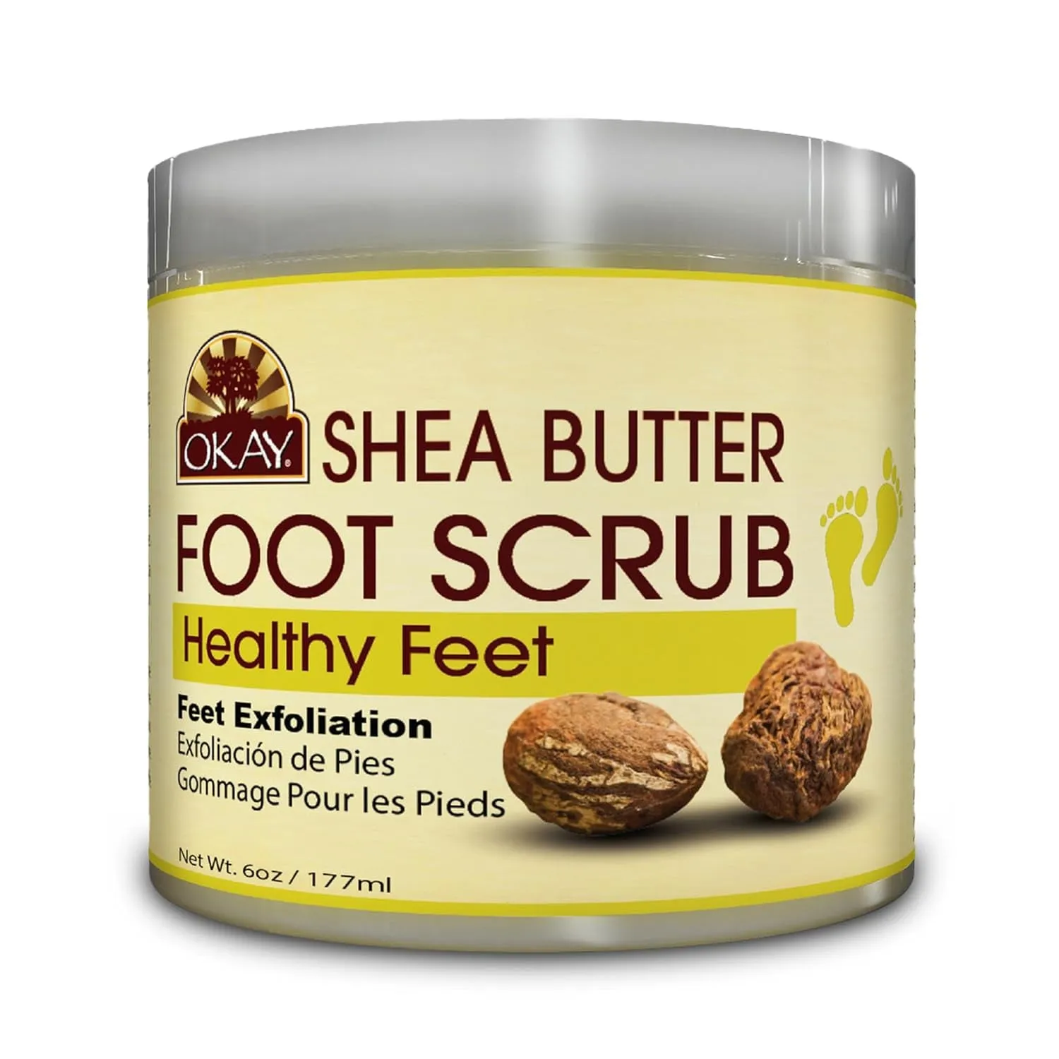 Peppermint Foot Scrub - Exfoliating Foot Scrub, Foot Exfoliator, Great for Cracked Heels, Pedicures, Dead Skin Remover, Exfoliant for Calluses, Moisturizer for Dry Skin - 6 Oz (Pack of 1)