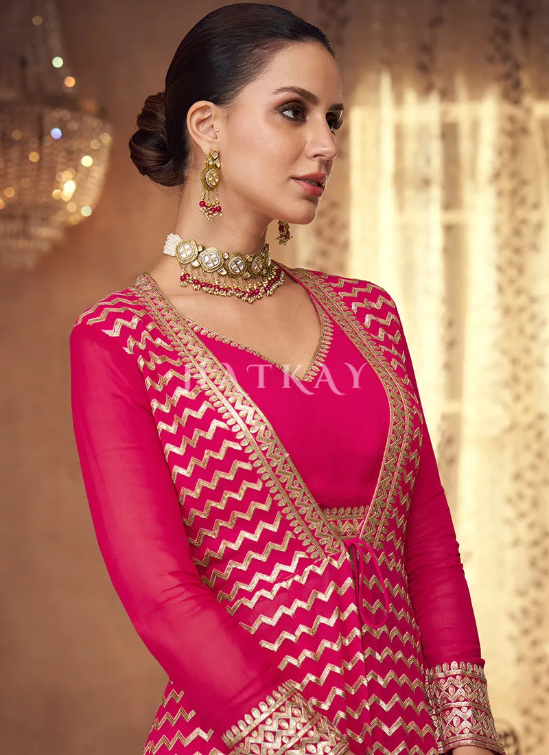 Pink Sequence Embroidery Jacket Style Traditional Lehenga Choli